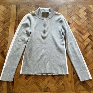 Polo jeans Ralph Lauren vintage ribbed knit gray mock neck zip sweater M